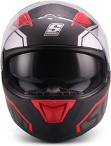 SOXON ST-1001 integraal helm, motorhelm, scooterhelm ECE keurmerk, Rood, XS hoofdomtrek 53-54cm