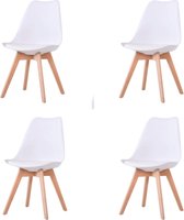 Dining room chair Set of 4 white with seat filling Bucket chair/Tulips Plastic Dining Chair