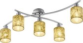 LED Plafondlamp - Trion Gorino - E14 Fitting - 5-lichts - Rond - Mat Goud - Aluminium
