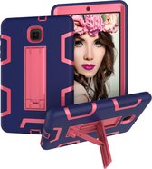 Contrasterende kleur siliconen + pc schokbestendige hoes voor Galaxy Tab A 8.0 (2018) / T387, met houder