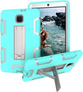 Contrasterende kleur siliconen + pc schokbestendige hoes voor Galaxy Tab A 8.0 (2018) / T387, met houder