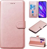 Voor OPPO Realme 5 Pro / Realme Q Classic kalfsleer Horizontale flip PU lederen tas, met houder & kaartsleuven & portemonnee (rose goud)