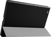 Karst Texture horizontale flip effen lederen tas met drievoudige houder voor Sony Xperia Z4 (zwart)