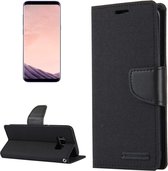 GOOSPERY CANVAS DAGBOEK voor Galaxy S8 canvas textuur horizontale flip lederen tas met kaartsleuven en portemonnee en houder (zwart)