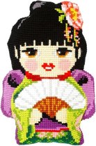 Borduurpakket kussenpakket Japanse Girl  orchidea 9317