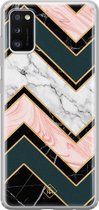 Samsung A41 hoesje siliconen - Marmer triangles | Samsung Galaxy A41 case | multi | TPU backcover transparant