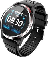 Belesy® Tachy - Smartwatch Homme - Smartwatch Femme - Montre - Podomètre - Coeur ECG - 1,3 pouces - Écran couleur - Argent - Zwart - Siliconen