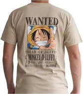 ONE PIECE - T-Shirt Basic Homme WANTED LUFFY - Sand (M)