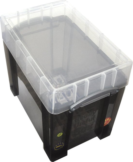 Really Useful Box 19 Litre Storage Box With 10 A4 Suspension Files - Pack Of 3, Transparent Stackable