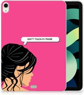 Siliconen Hoes iPad Air (2020/2022) 10.9 inch Cover Woman Don't Touch My Phone met doorzichte zijkanten