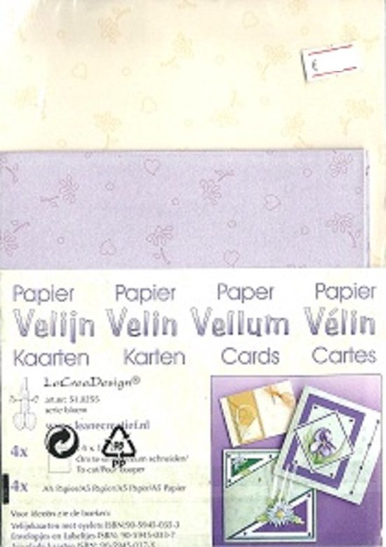 Leane Creatief - papier velijn kaarten 51.0255 - serie bloem