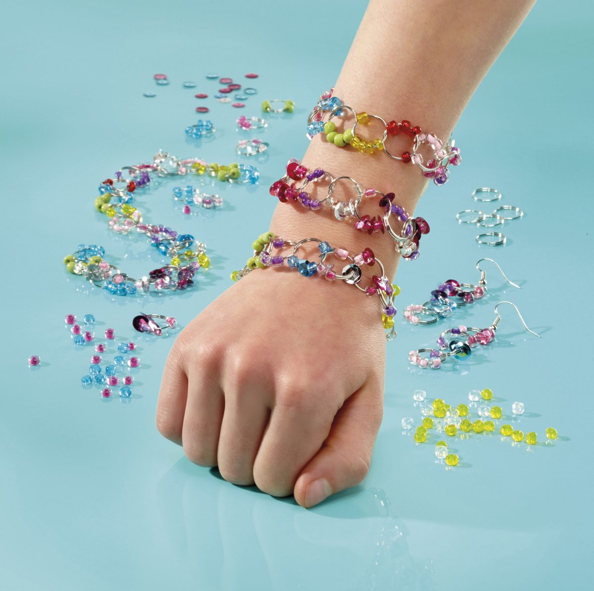 Totum Bling Rings armbandjes maken creatief speelgoed meisjes 1000+ kralen en ringetjes knutselen sieradenset - cadeautip — afbeelding 5