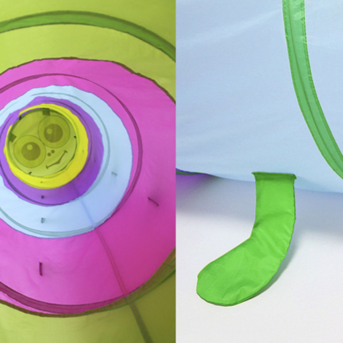 Mamboe Kruiptunnel Rups - 180x46cm - Inclusief Draagtas - Speeltunnel voor Kinderen - Kruiprol - Opvouwbaar - Voor Binnen en Buiten — afbeelding 4