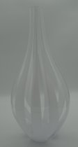 Fidrio fles transparant witte lijnen - Hoog 52 cm - Decoratieve vaas - Decoratieve fles - Fidrio glaswerk - Fidrio vaas - Fidrio vaas transparant