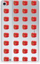 Back cover met naam Lenovo Tab M10 Plus (3e generatie) Hoesje Paprika Red met doorzichte zijkanten