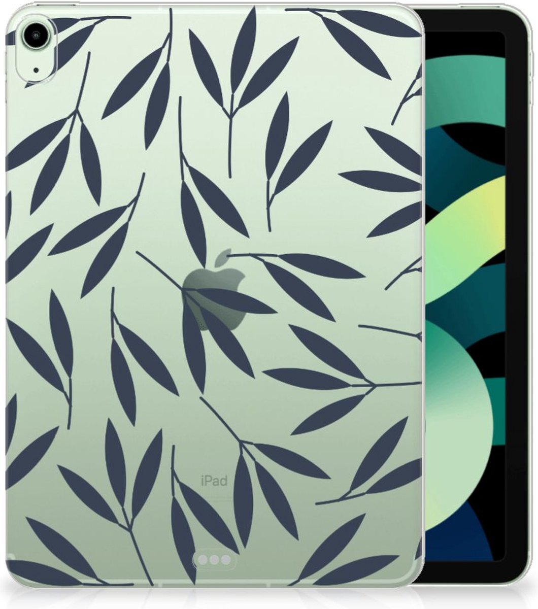 iPad Air (2020/2022) 10.9 inch Siliconen Hoesje Leaves Blue