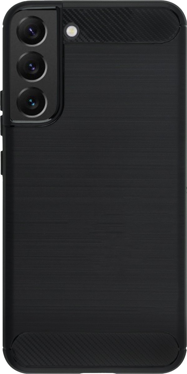 BMAX Carbon soft case hoesje geschikt voor Samsung Galaxy S22 Plus - Telefoonaccessoires - Telefoonhoesjes - Telefonie & Accessoires - Soft cover - Telefoonhoesje - Beschermhoesje - Telefoonbescherming - Zwart