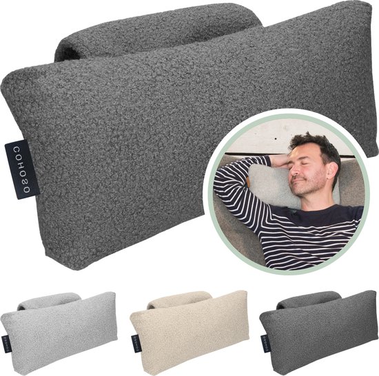 Cohoso® Ergonomisch Lendekussen Rugsteun - Rugpijn verlichten - Lendensteun - rugkussen onderrug voor bank - Kussen relaxstoel - Lendesteun - lendenkussen - Hernia - Fauteuil - zitstoel – Orthopedisch - Rugklachten - Thuiswerken - Donker grijs