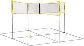 Magnificos - volleybalnet - crossnet - badmintonnet - beachvolleybal  badminton - net - kruisnet - geel - 2m hoog tweedehands  Nederland