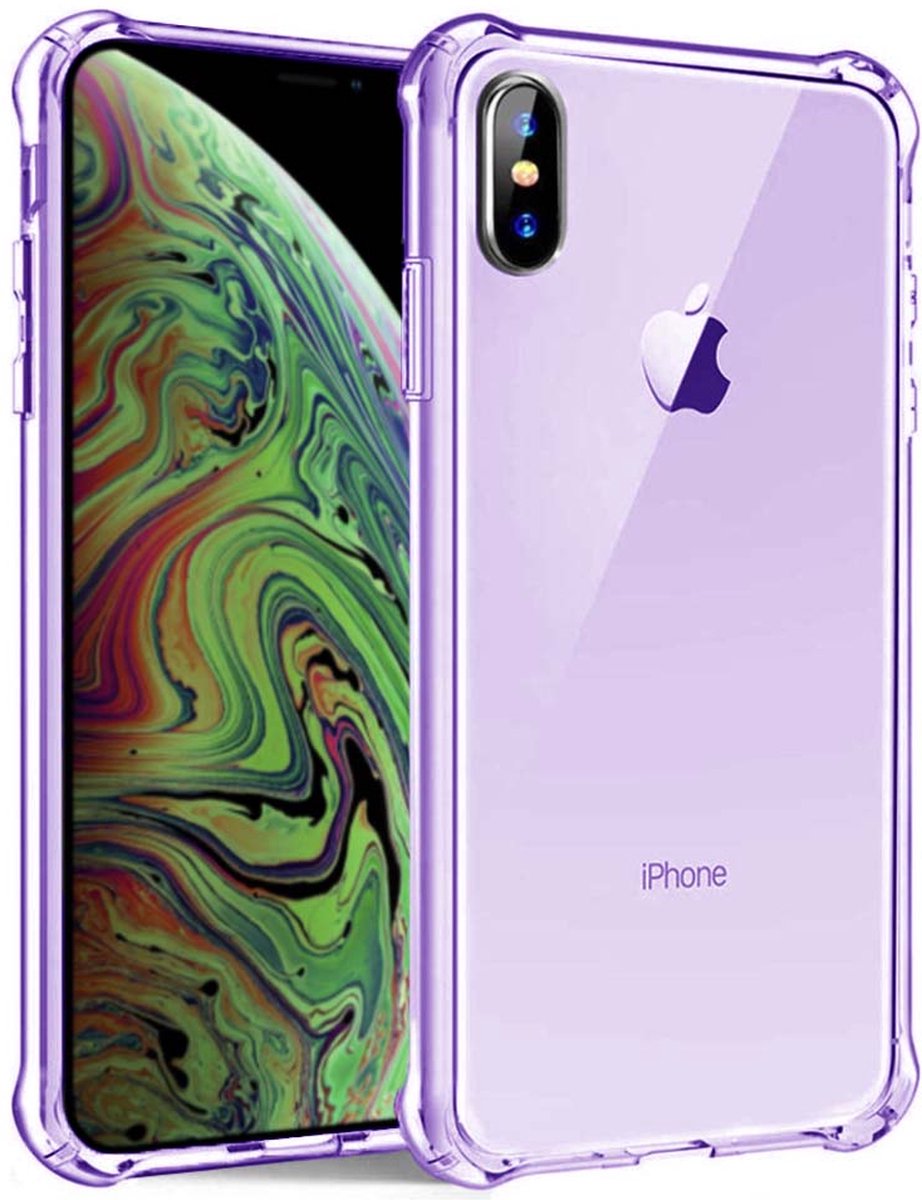 Smartphonica iPhone Xs Max transparant siliconen hoesje - Paars geschikt voor iPhone Xs Max