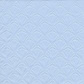 48x Luxe 3-laags servetten met patroon ijs blauw 33 x 33 cm