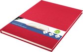 Livre factice Kangaro A4 - couverture en lin rigide - rouge - 160 pages vierges - papier blanc crème 140 g/m² - K-5360
