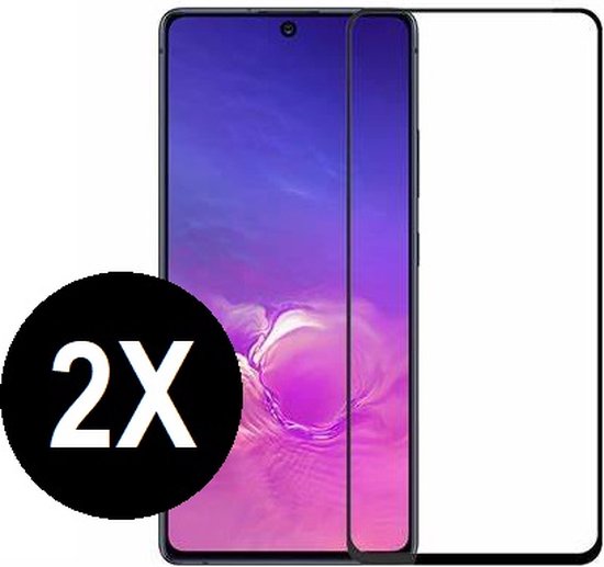Full Cover screenprotector geschikt voor Samsung Galaxy S10 Lite - Beschermglas - Screen protector geschikt voor S10 Lite - glasplaatje - 2 stuks
