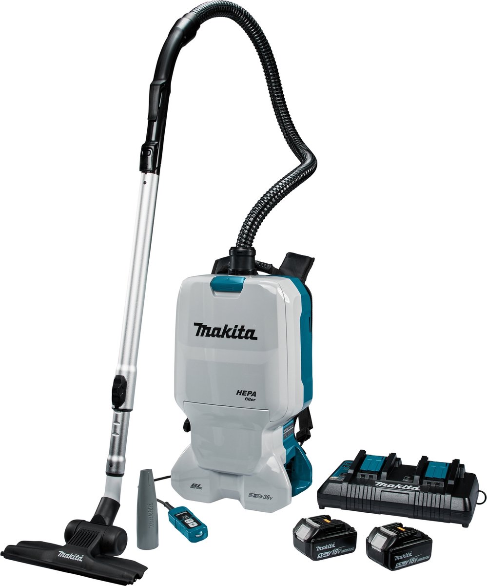 Makita DVC660PT2 2x18 V Rugstofzuiger Voor Schoonmaak Body Incl. 2 Accu's En Duolader