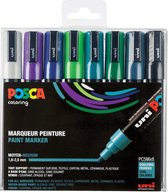 Posca Marker - Universal Pen - Paintmarker - Cool Colors - PC-5M - largeur de trait 2,5mm - 8 pièces