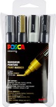 Posca Marker - Universal Pen - Paintmarker - Différentes couleurs - PC-5M - largeur de trait 2,5mm - 4 pièces