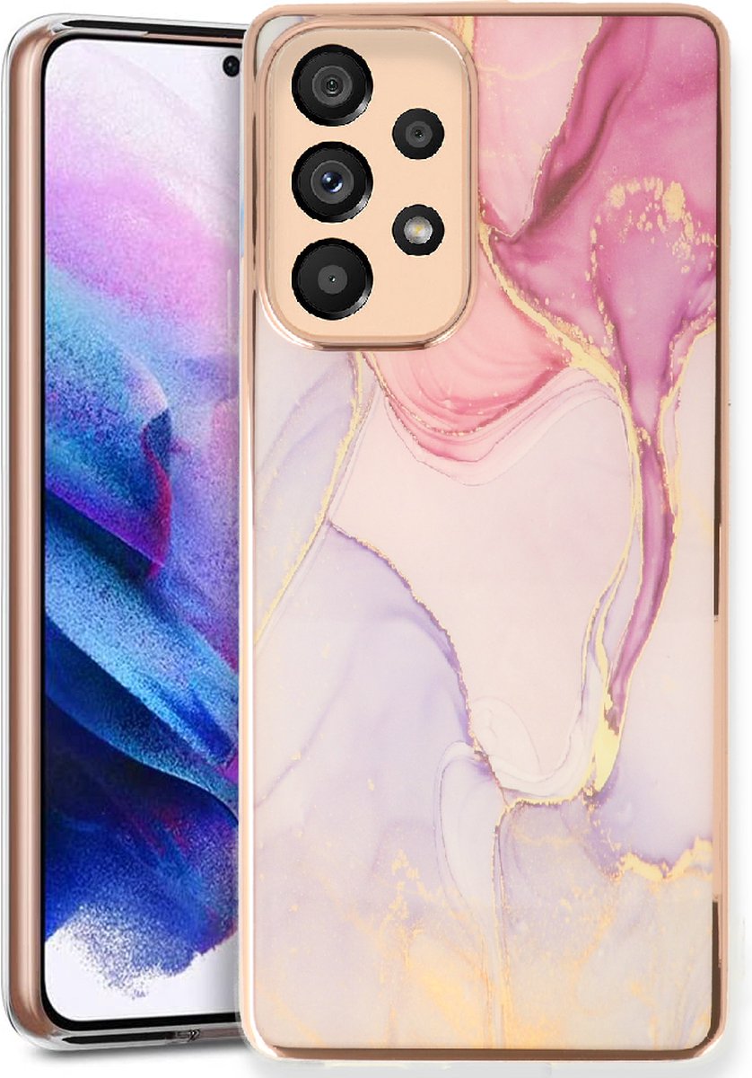 Casemania Hoesje Geschikt voor Samsung Galaxy A03 Nova - Siliconen Marmer Back Cover