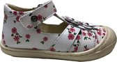 Naturino taille 17 velcro 2 fleurs bumper imprimé fleurs sandales fermées en cuir Maggy blanc