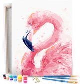Flamingo - Peinture par numéro 50x40cm avec cadre en bois