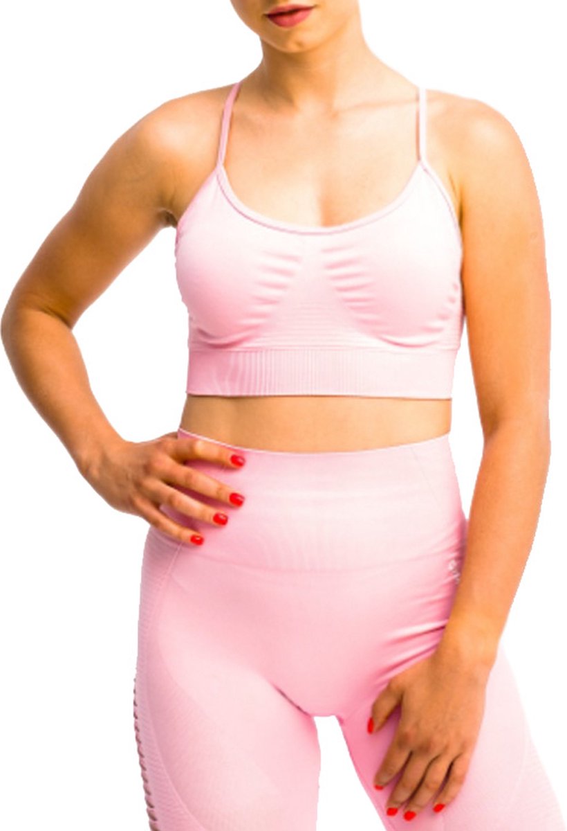 GymHero California Cute Bra, Vrouwen, Roze, Sport Beha, maat: L