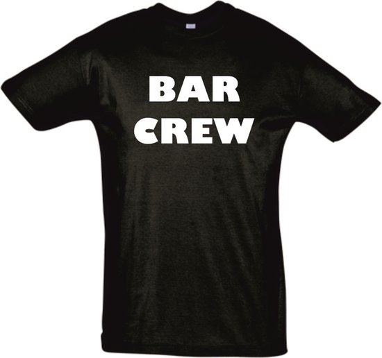 T-Shirt Bar Crew / personeel tekst zwart heren L