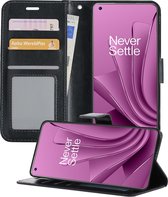 Hoesje Geschikt voor OnePlus 10 Pro Hoesje Book Case Hoes Wallet Cover - Hoes Geschikt voor OnePlus 10 Pro Hoesje Bookcase Hoes - Zwart
