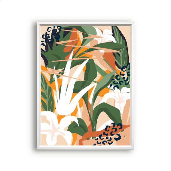 Design Poster Tropische Botanische Planten Abstract 202 - Botanische / Tropische Bladeren - Planten Poster - Muurdecoratie - 30x21cm A4 - PosterCity