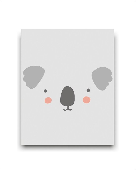Schilderij  Koala hoofd grijs / Jungle / Safari / 50x40cm