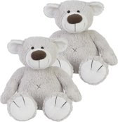 2x stuks happy Horse pluche grijze beer Baggio knuffel 22 cm speelgoed - Beren/Teddybeer - Baby geboorte kraamcadeaus
