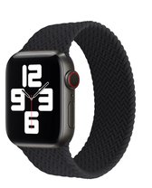 UrbanGoods - Horlogebandje - Siliconen geweven band - Zwart - Geschikt voor Apple Watch - 42 / 44 / 45 mm - Cadeau