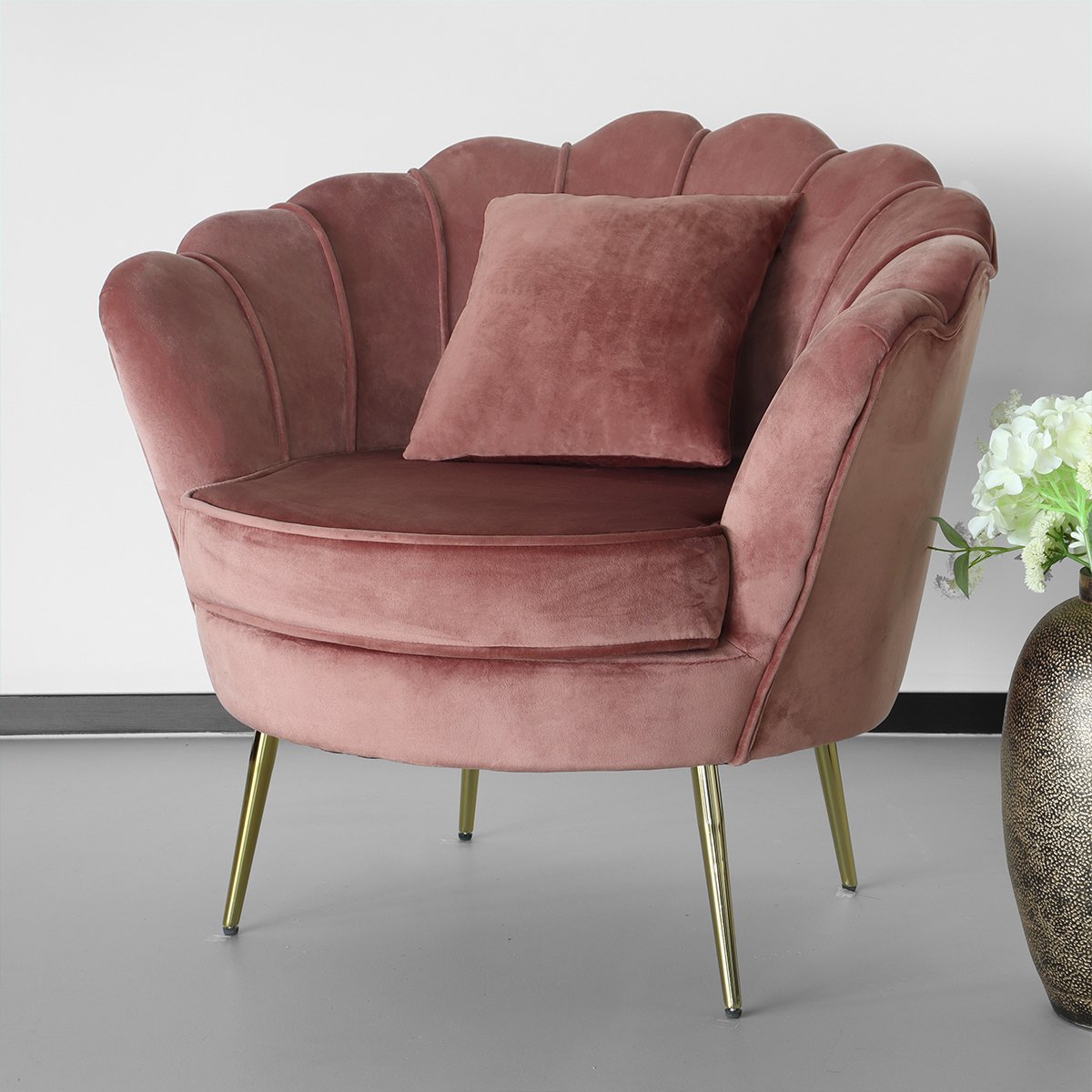 Fauteuil coquille blush