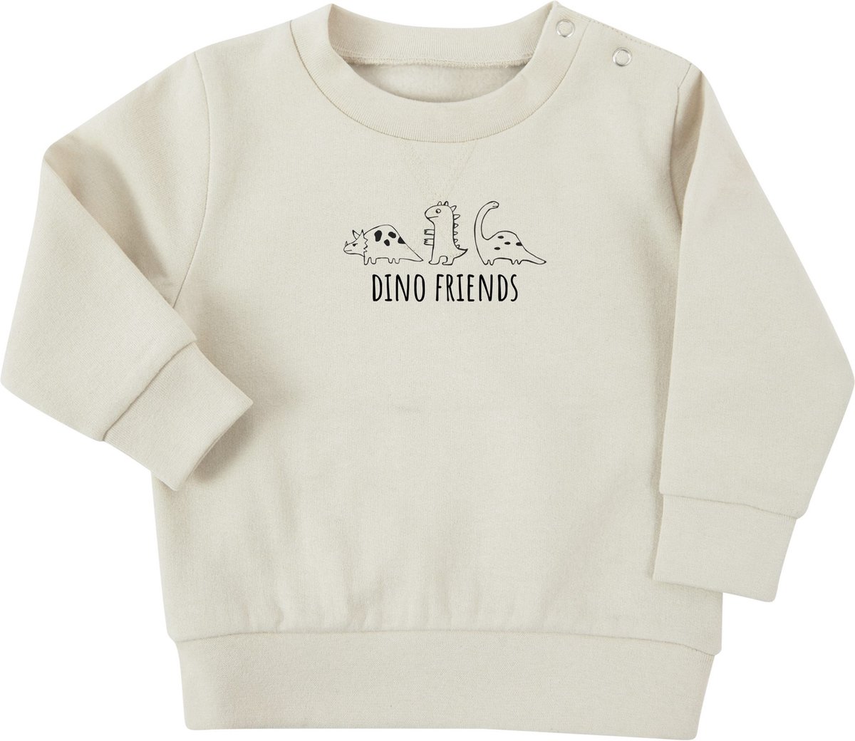 Sweater Kids - Beige MT 18-24 MND 92 CM - Dinosaurus Dino Friends Print - Duurzame Kinderkleding