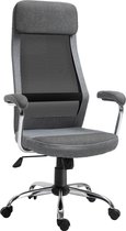 Vinsetto Chaise de bureau au design ergonomique appui-tête réglable en hauteur nylon gris clair 921-385