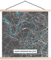 Porte-affiche avec affiche - Affiche scolaire - Saint-Germain-en-Laye - France - Carte - Plan de la ville - Plan - 120x120 cm - Lattes vierges