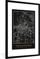 Fotolijst incl. Poster - Goud – Duitsland – Plattegrond – Gold – Stadskaart – Kaart – Neustadt an der Weinstraße - 80x120 cm - Posterlijst