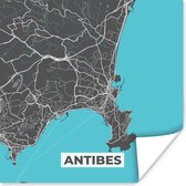 Poster Antibes - Frankrijk - Plattegrond - Stadskaart - Kaart - 30x30 cm