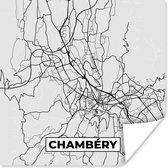 Poster Frankrijk - Chambéry - Stadskaart - Plattegrond - Kaart - 100x100 cm XXL