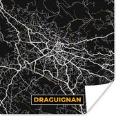 Poster Draguignan - Stadkaart - Plattegrond - Kaart - Frankrijk - 100x100 cm XXL - Stadskaart