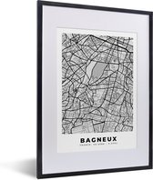 Fotolijst incl. Poster - Bagneux – Plattegrond - Frankrijk – Kaart – Stadskaart - 30x40 cm - Posterlijst
