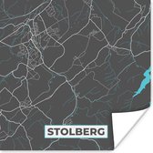 Poster Blauw – Duitsland – Plattegrond – Stadskaart – Kaart – Stolberg - 30x30 cm